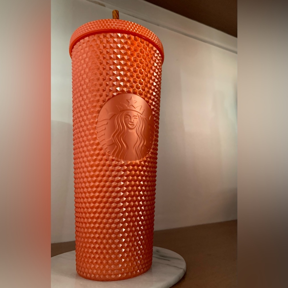 Starbucks Fall 2022 Bling Pearlized Orange Studded Tumbler🧡!